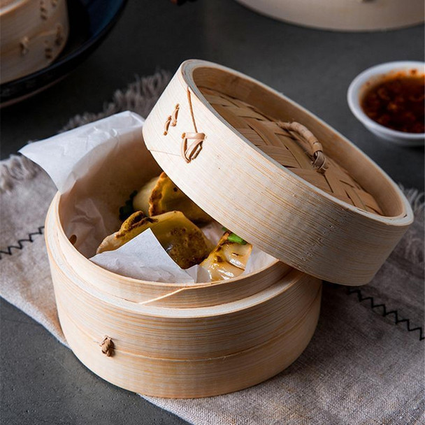 Xiaolongbao Bamboo Steamer Household Steamed Dumpling Cage Drawer Multi Layer Deepened Bamboo Steaming Rack, Size:10cm Cover