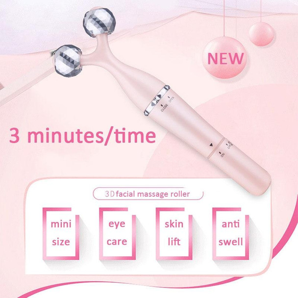 3 In 1 Portable Electric Eye Massager Double Chin Face Lift Body Neck Massage Roller 3D Facial Massage Machine(Rose Gold)