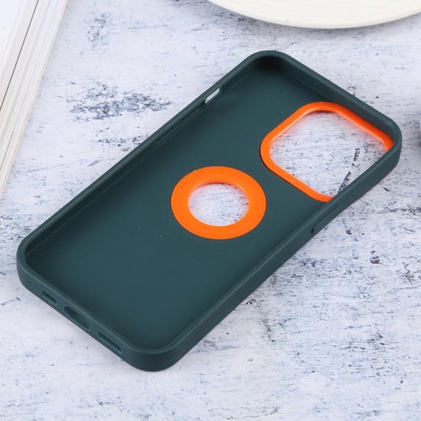 Contrast Color 3 in 1 TPU Phone Case - iPhone 13(Dark Green)