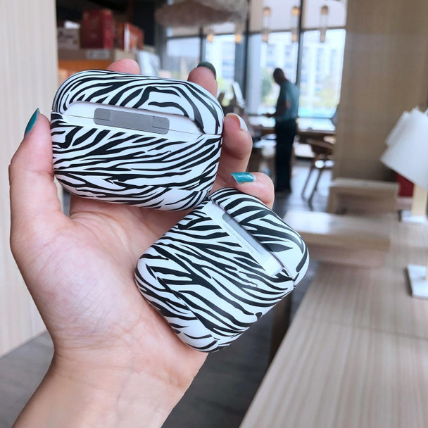 Anti-fall Wireless Earphone PC Protective Case - AirPods 1/2(Zebra Texture)