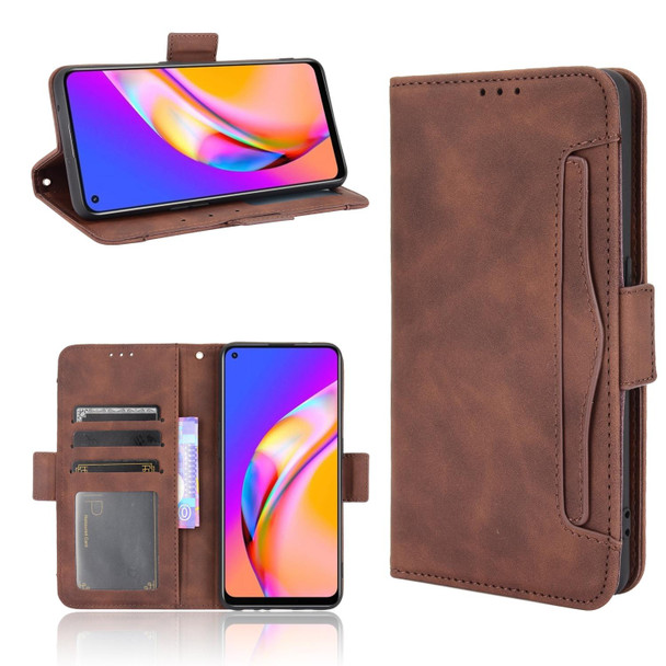 OPPO A94 4G/F19 Pro 4G/Reno5 F/Reno5 Lite Skin Feel Calf Pattern Horizontal Flip Leather Case with Holder & Card Slots & Photo Frame(Brown)