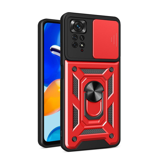 Xiaomi Redmi Note 11 Pro (Global) Sliding Camera Cover TPU+PC Phone Case(Red)