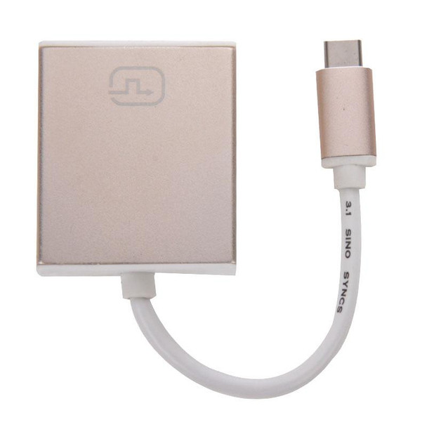 10cm USB-C / Type-C 3.1 to DVI 24+5 Adapter Cable, - MacBook 12 inch, Chromebook Pixel 2015, Nokia N1 Tablet PC(Gold)