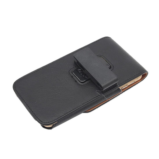 Galaxy S7 / G930 & S6 / G920 & S6 Edge / G925 Classical Style Elephant Texture Vertical Flip Leather Case Waist Bag with Card Solts & Rrotatable Back Splint Size: 15.5 x 8.2 cm(Black)
