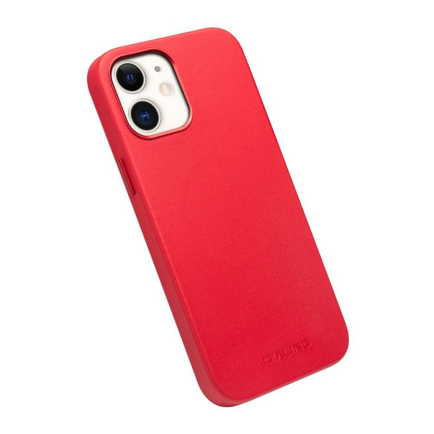 QIALINO Nappa Leather Shockproof Magsafe Case - iPhone 12 mini(Red)