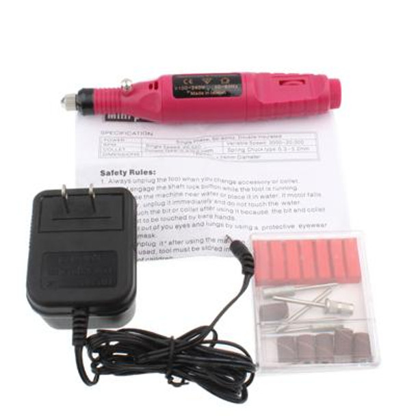 Mini Nail Machine, Variable Speed Rotary Detail Carver(Red)