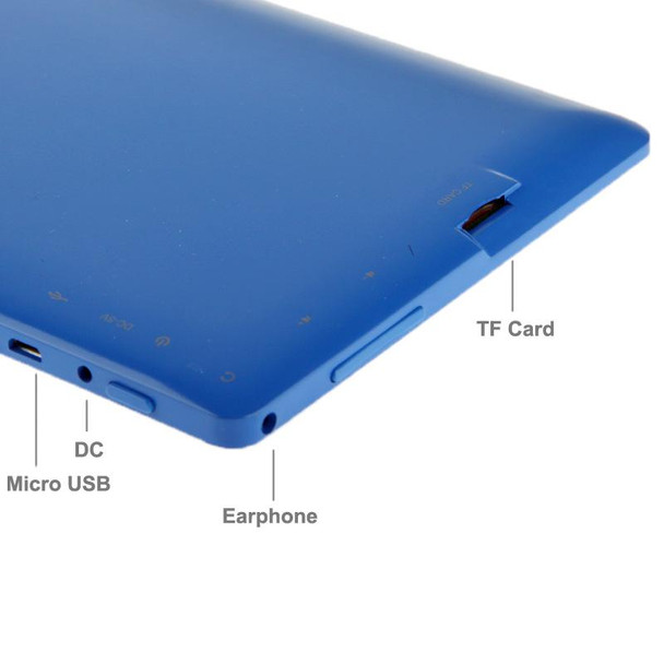 7.0 inch Tablet PC, 512MB+4GB, Android 4.2.2, 360 Degrees Menu Rotation, Allwinner A33 Quad-core, Bluetooth, WiFi(Blue)