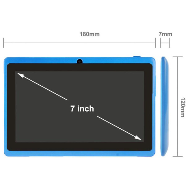 7.0 inch Tablet PC, 512MB+4GB, Android 4.2.2, 360 Degrees Menu Rotation, Allwinner A33 Quad-core, Bluetooth, WiFi(Blue)