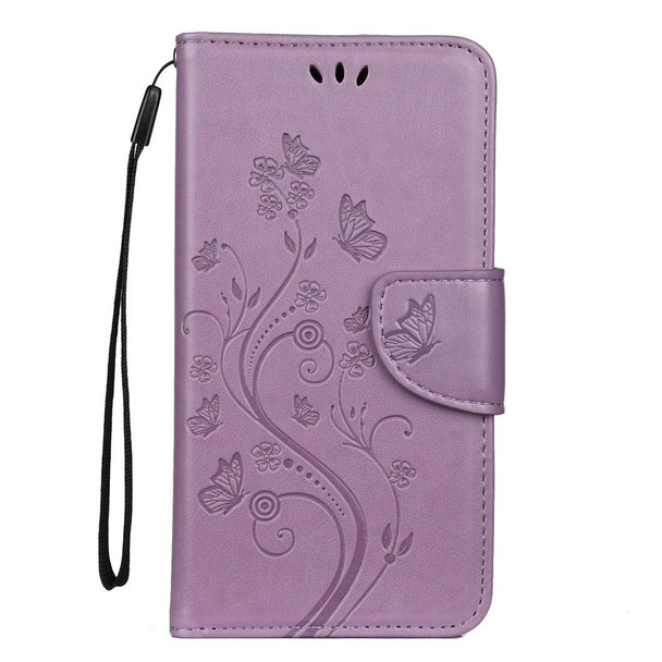 iPhone 11 Pro Butterfly Flower Pattern Horizontal Flip Leather Case with Holder & Card Slots & Wallet(Light Purple)