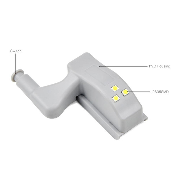 0.3W Universal Inner Hinge LED Sensor lamp Cupboard 3 LEDs Night light Auto ON/OFF Bulb(White Light)
