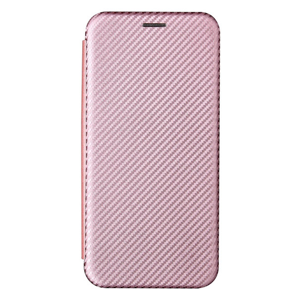 Carbon Fiber Texture Magnetic Horizontal Flip TPU + PC + PU Leatherette Case with Card Slot - Xiaomi Redmi 10(Pink)