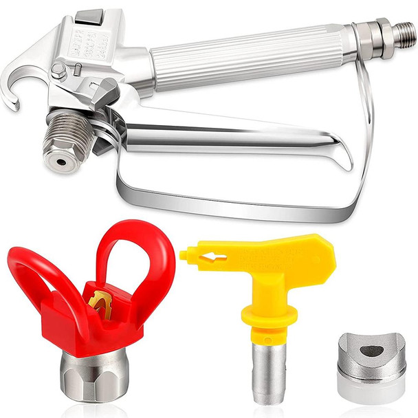 High Pressure Airless Sprayer Spray Gun & Nozzle Holder & Nozzle  Set , Paint Sprayer Sprayer Accessories (Yellow)