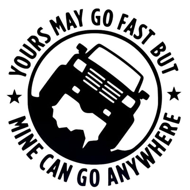 10 PCS YOURS MAY GO FAST MINE CAN GO ANYWHERE Vinyl Decal Car Stickers, Size: 15x15cm(Black)