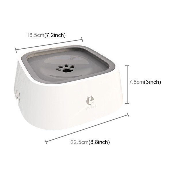 Pet Drinking Water Bowl Floating Not Wet Mouth Bowl Cat Dog Drinking Water Artifact(Grey )