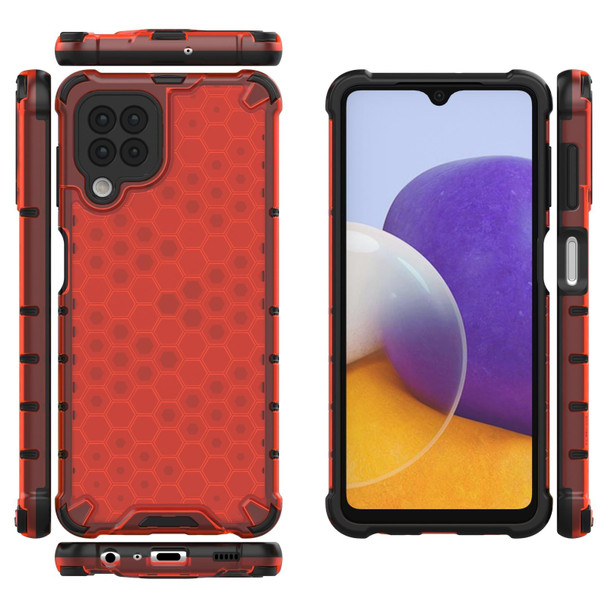 Samsung Galaxy M32 4G Shockproof Honeycomb PC + TPU Protective Case(Red)