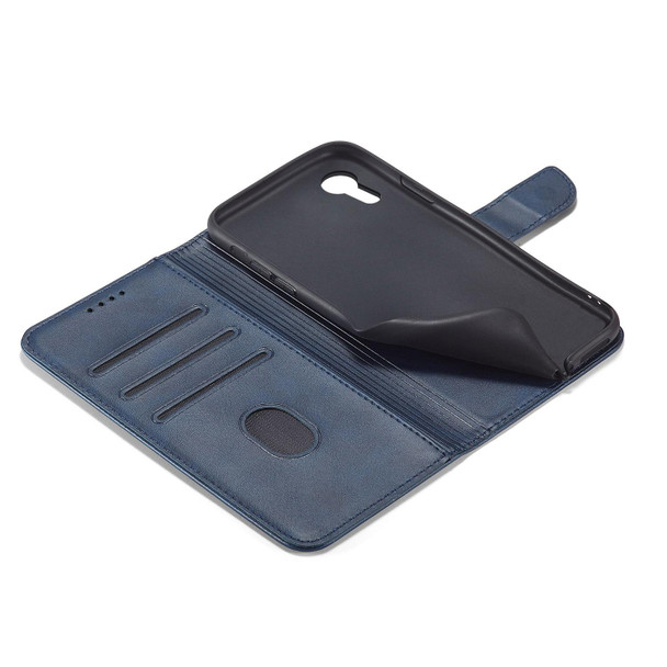 Calf Texture Buckle Horizontal Flip Leatherette Case with Holder & Card Slots & Wallet - iPhone XR(Blue)