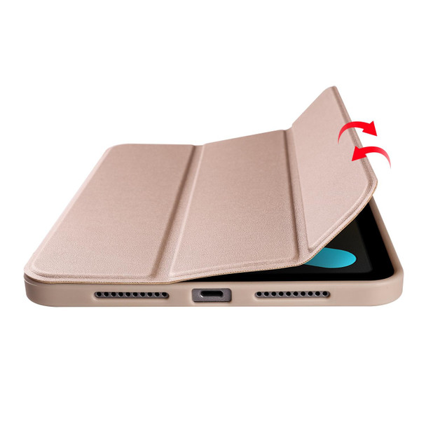 3-folding Horizontal Flip Honeycomb TPU Shockproof + PU Leatherette Tablet Case with Holder - iPad mini 6(Gold)