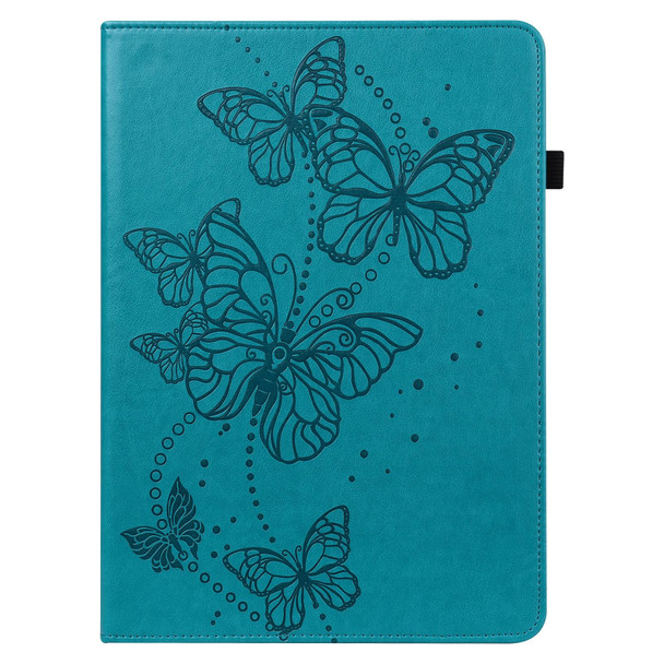 Samsung Galaxy Tab A7 10.4 (2020) T500/T505 Embossed Butterfly Pattern Horizontal Flip Leather Tablet Case(Blue)