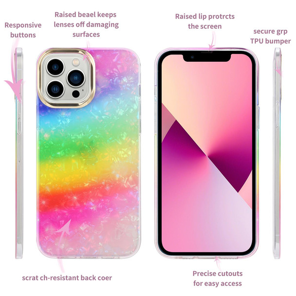 Electroplating Shell Texture Phone Case - iPhone 11 Pro(Rainbow Y1)
