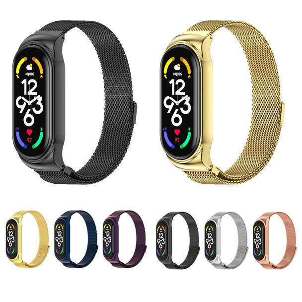 Xiaomi Mi Band 7 / 7 NFC MIJOBS CS Milan Magnetic Stainless Steel Watch Band(Gold)