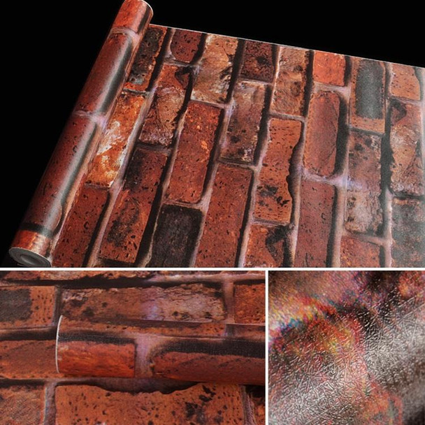 American Red Brick Creative 3D Stone Brick Decoration Wallpaper Stickers Bedroom Living Room Wall Waterproof Wallpaper Roll, Size: 45 x 1000cm