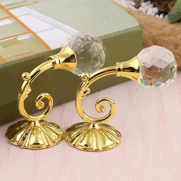 1 Pair Vintage Crystal Flower Barb Curtain Decoration Wall Hook(Gold)