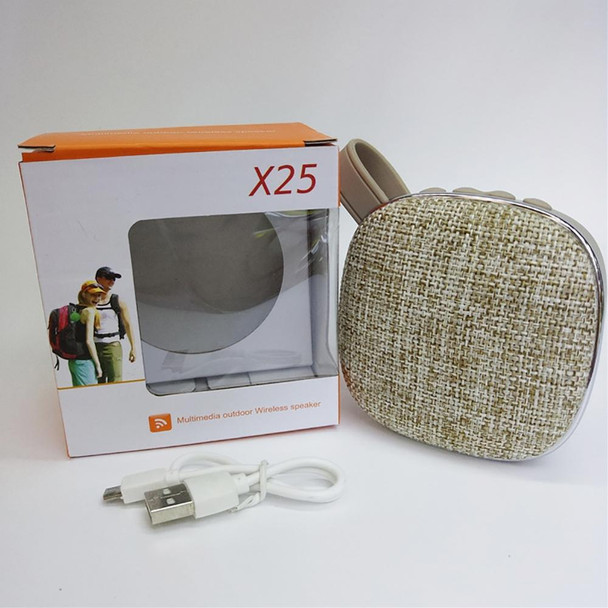 X25new Cloth Texture Square Portable Mini Bluetooth Speaker, Support Hands-free Call & TF Card & AUX(Grey)