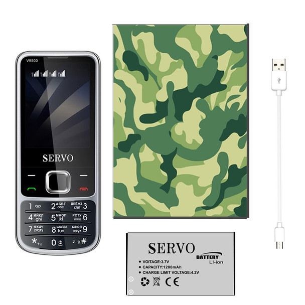 SERVO V9500 Mobile Phone, Russian Key, 2.4 inch, Spredtrum SC6531CA, 21 Keys, Support Bluetooth, FM, Magic Sound, Flashlight, GSM, Quad SIM(Silver)