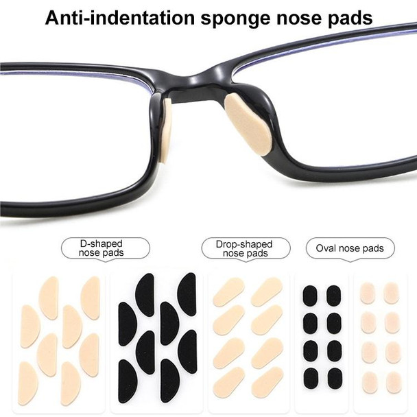 20 PCS Glasses Nose Strip Soft EVA Sponge Nose Mat Comfortable No Pressure Mark Does Not Remove Makeup Anti-Height Eye Frame Nose(D-type Black 1.5mm)