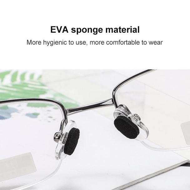20 PCS Glasses Nose Strip Soft EVA Sponge Nose Mat Comfortable No Pressure Mark Does Not Remove Makeup Anti-Height Eye Frame Nose(D-type Black 1.5mm)