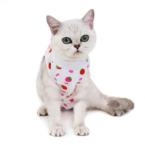 Female Cat Breathable And Anti-Licking Sterilization Clothing, Size: L(Strawberry)