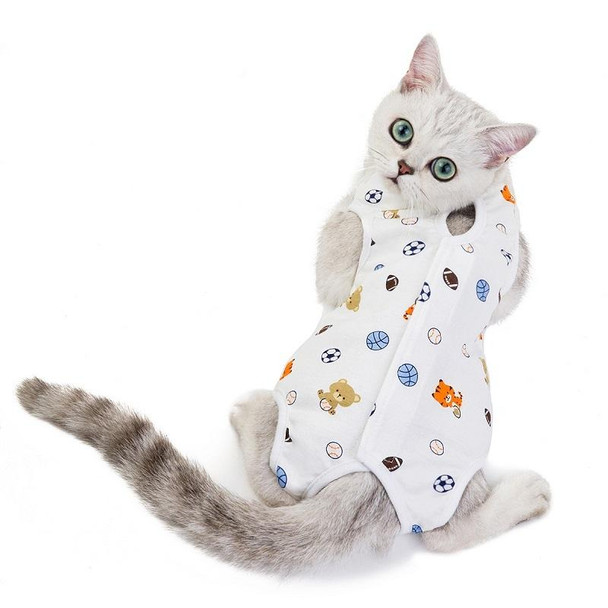 Female Cat Breathable And Anti-Licking Sterilization Clothing, Size: M(Football)