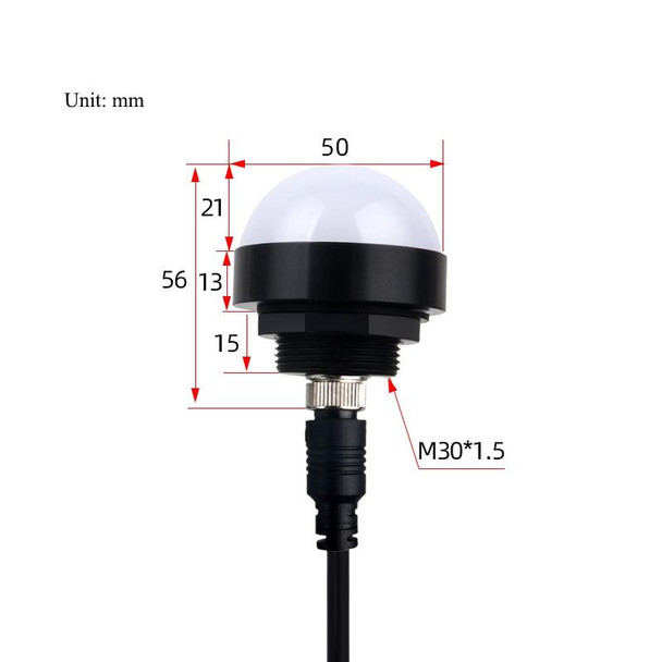 24V Safety Three-Color Warning Light Alarm LED Hemispherical Waterproof Indicator(Style 2 )
