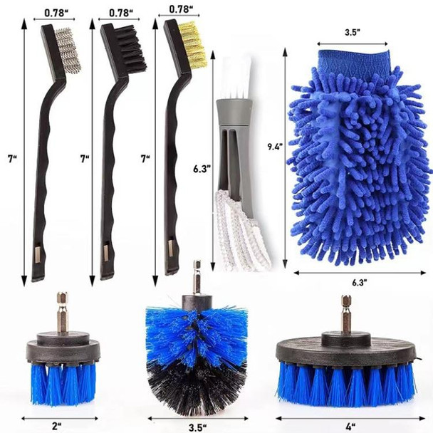18 PCS / Set Electric Drill Cleaning Brush Water-Proof Gloves