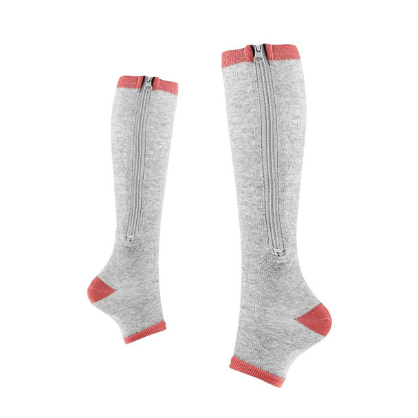 Sports Pressure Socks Compressed Brake Zipper Socks, Size: L/XL(Gray )