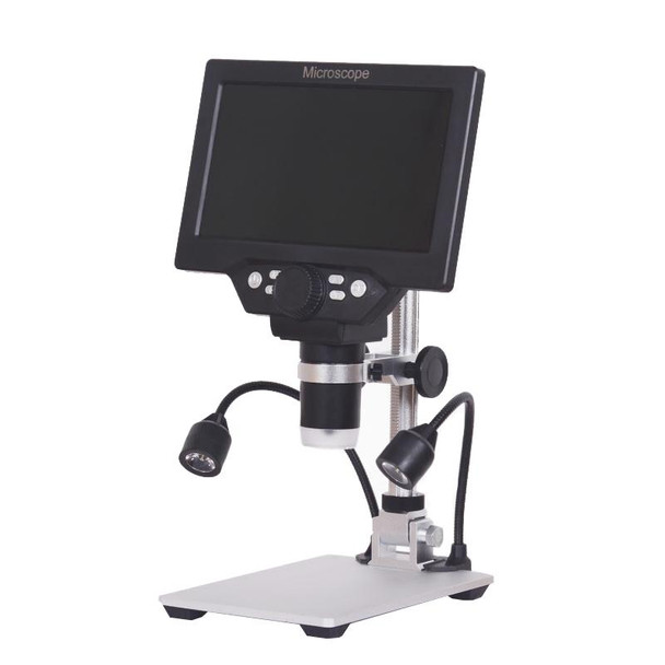 G1200D 7 Inch LCD Screen 1200X Portable Electronic Digital Desktop Stand Microscope(US Plug Without Battery)