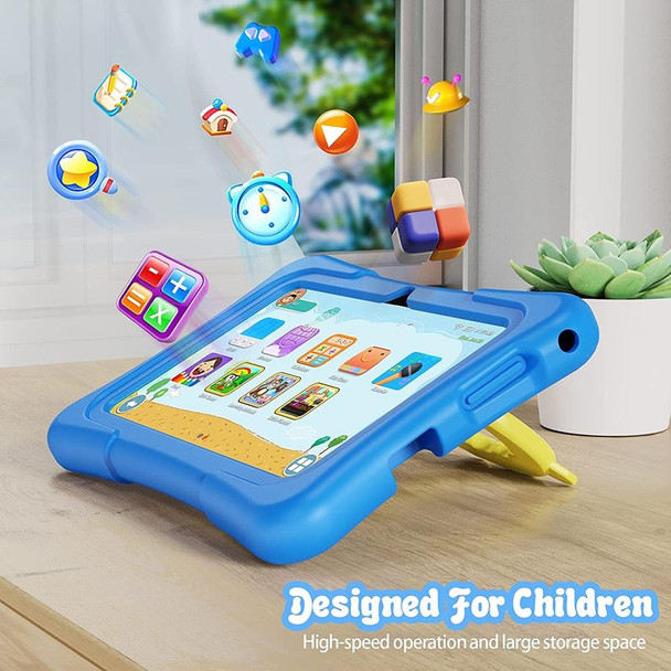 Pritom K7 Pro Kids Education Tablet PC, 7.0 inch, 2GB+32GB, Android 11 Allwinner A100 Quad Core CPU, Support 2.4G WiFi / Bluetooth / Dual Camera, Global Version with Google Play, US Plug(Blue)