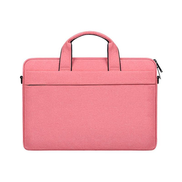 ST03S 14.1 inch Double Side Pockets Wearable Oxford Cloth Soft Handle Portable Laptop Tablet Bag(Pink)