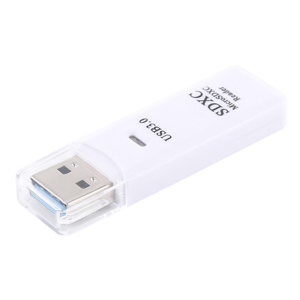 2 in 1 USB 3.0 Card Reader, Super Speed 5Gbps, Support SD Card / TF Card(White)