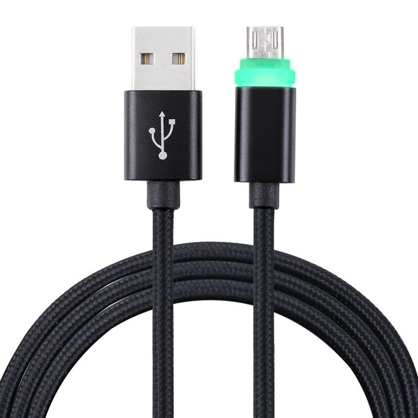 1m Woven Style Micro USB to USB 2.0 Data Sync Cable with LED Indicator Light, - Galaxy S6 / S6 Edge / S6 Edge+ / Note 5 Edge, HTC, Sony (Black)