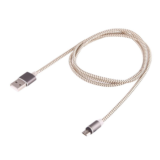 360 Degree Rotation 1m Weave Style Micro USB to USB 2.0 Strong Magnetic Charger Cable with LED Indicator for Samsung Galaxy S7 & S7 Edge / LG G4 / Huawei P8 / Xiaomi Mi4 and other Smartphones (Gold)