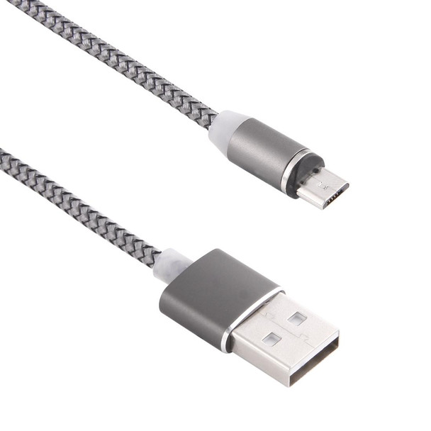 360 Degree Rotation 1m Weave Style Micro USB to USB 2.0 Strong Magnetic Charger Cable with LED Indicator for Samsung Galaxy S7 & S7 Edge / LG G4 / Huawei P8 / Xiaomi Mi4 and other Smartphones (Grey)