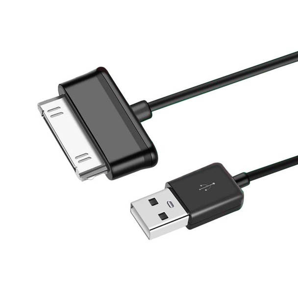 1m 30 Pin to USB Cable, - Galaxy Tab P1000 / P3100 / P5100 / P6200 / P6800 / P7100 / P7300 / P7500 / N5100 / N8000(Black)