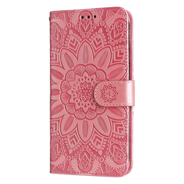 Xiaomi 12 / 12X Embossed Sunflower Leather Phone Case(Pink)