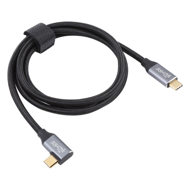 USB-C / Type-C Male to USB-C / Type-C Elbow Transmission Data Cable, Cable Length:1.5m
