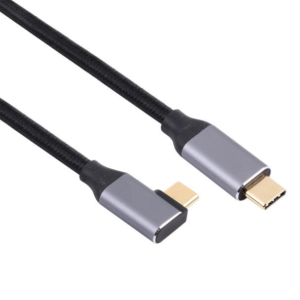 USB-C / Type-C Male to USB-C / Type-C Elbow Transmission Data Cable, Cable Length:0.5m