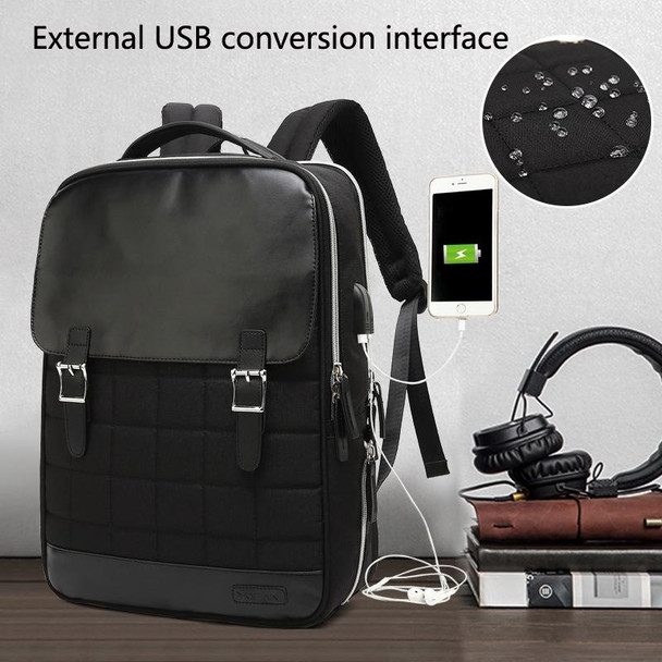 15.6 inch External USB Interface Laptop Backpack Waterproof Computer Bag(Sapphire)