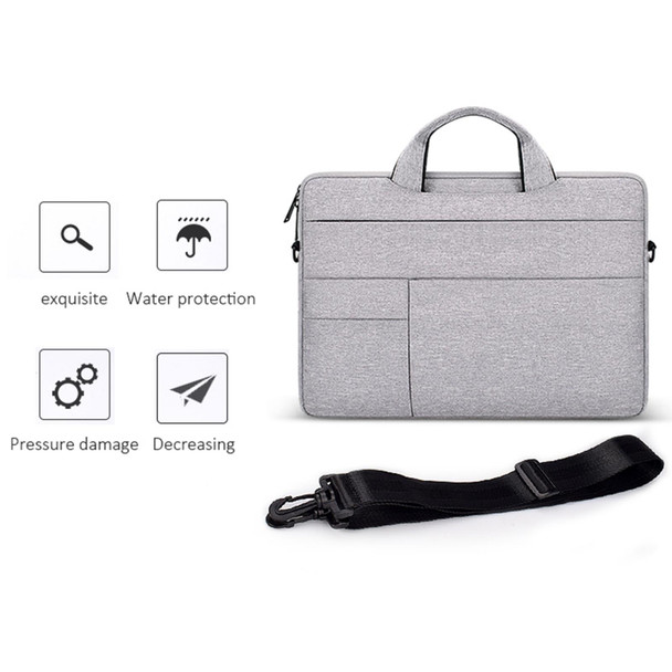 ND05SDJ Oxford Cloth + Nylon Laptop Portable Shoulder Bag, Size:14.1-15.4 inch(Hemp Gray)