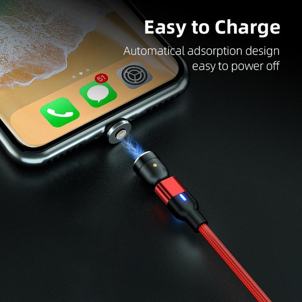 2m 3A Output USB to USB-C / Type-C 540 Degree Rotating Magnetic Data Sync Charging Cable (Black)