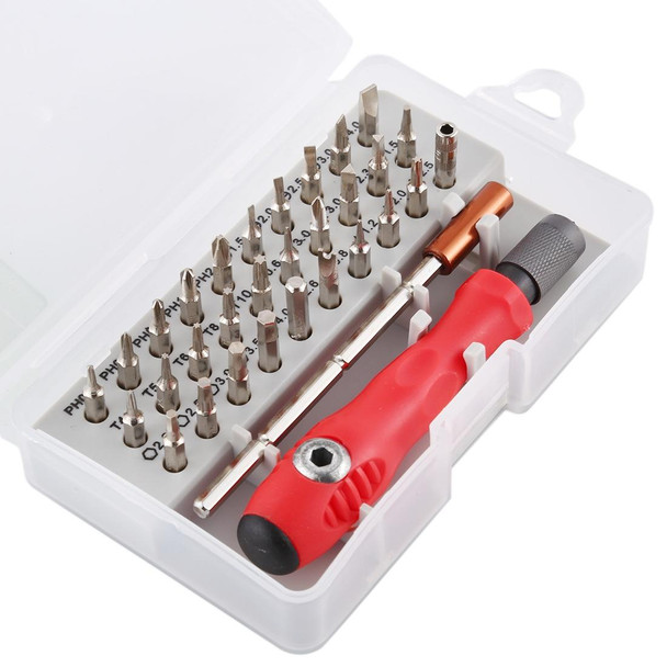 32-in-1 CRV Steel Mobile Phone Disassembly Repair Tool Multi-function Combination Screwdriver Set(Red)